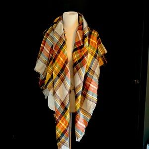 Zara oversized plaid scarf wrap